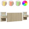 vidaXL Bed Headboard with Cabinets Sonoma Oak 160 cm Engineered Wood