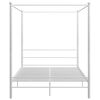vidaXL Bed Frame with Canopy without Mattress White 160x200 cm Metal