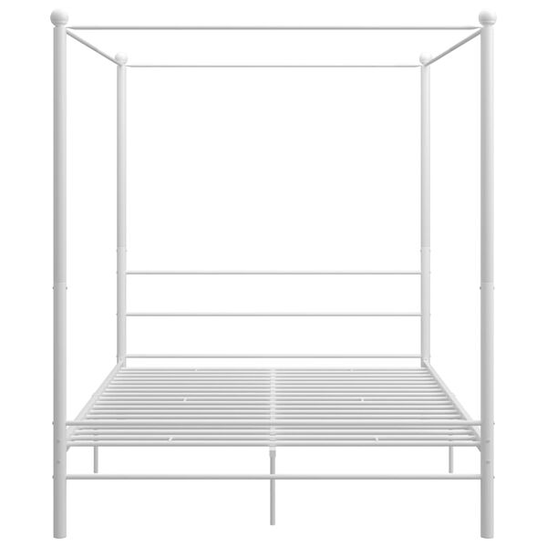 vidaXL Bed Frame with Canopy without Mattress White 160x200 cm Metal