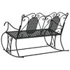 vidaXL 2-Seater Rocking Bench 113 cm Black Steel