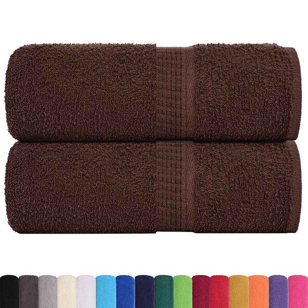 vidaXL Guest Towels "FROGN" 2 pcs Brown 30x50 cm 360 gsm