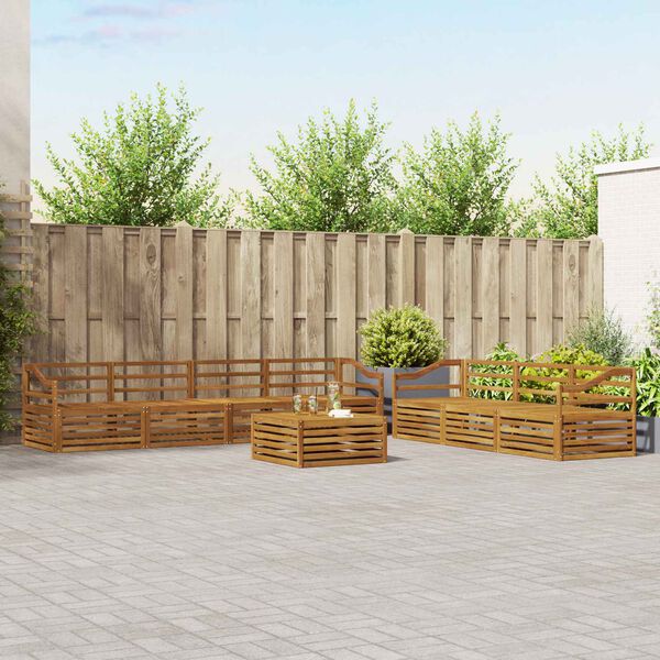 vidaXL Outdoor Sofa Set 8 pcs Natural Solid Acacia Wood
