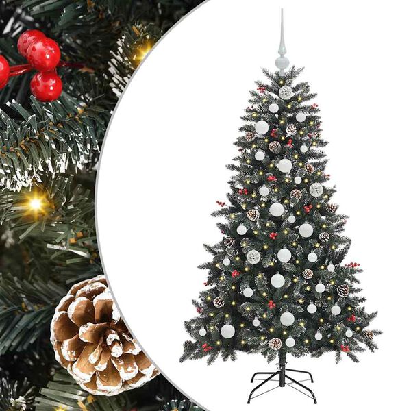 vidaXL Artificial Christmas Tree with 150 LEDs with Stand Green 150 cm