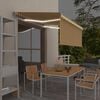 vidaXL Manual Retractable Awning with Blind&LED 3x2,5m Yellow&White