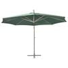 vidaXL Hanging Garden Parasol 350 cm Green Aluminium Pole