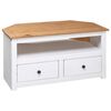 vidaXL Corner TV Cabinet White 93x49x49 cm Solid Pine Panama Range