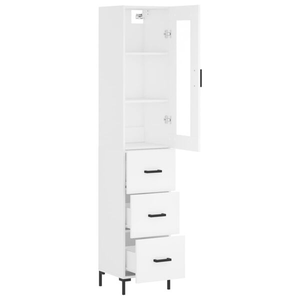 vidaXL Highboard White 34.5x34x180 cm Engineered Wood