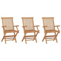 vidaXL Folding Garden Chairs 3 pcs Solid Teak Wood