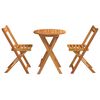 vidaXL Garden Bistro Set with Cushion 3 pcs Brown Solid acacia wood
