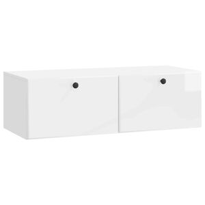 vidaXL Wall-Mounted TV Cabinet 98 x 41 x 30 cm High Gloss White