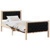vidaXL Bed Frame with Headboard Black 90 x 200 cm Solid Pine Wood