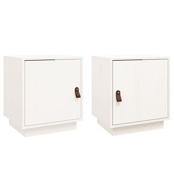 vidaXL Bedside Cabinets 2 pcs White 40x34x45 cm Solid Wood Pine