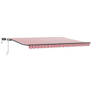 vidaXL Retractable Awning Red and White 400 x 350 cm