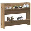 vidaXL Wall Shoe Cabinet Artisan Oak 80x18x60 cm Engineered Wood