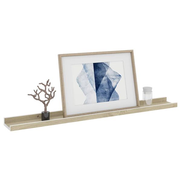 vidaXL Wall Shelves 4 pcs White and Sonoma Oak 80x9x3 cm