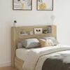 vidaXL Headboard Cabinet with LED Sonoma 140 x 16.5 x 103.5 cm