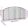 vidaXL Arched Gabion Basket 200x30x80/100 cm Galvanised Iron