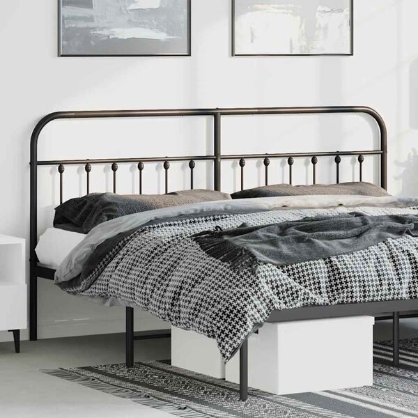 vidaXL Metal Replace Headboard Black 180 cm