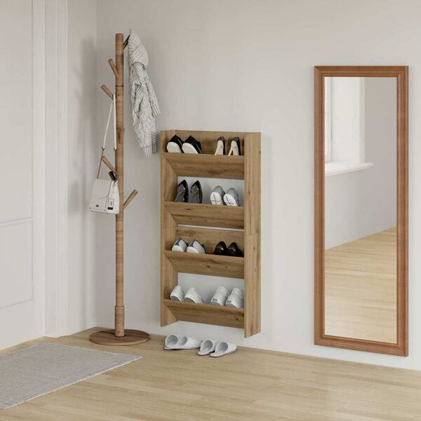 vidaXL Shoe Cabinet 2 pcs Artisan Oak 60 x 18 x 60 cm Engineered Wood