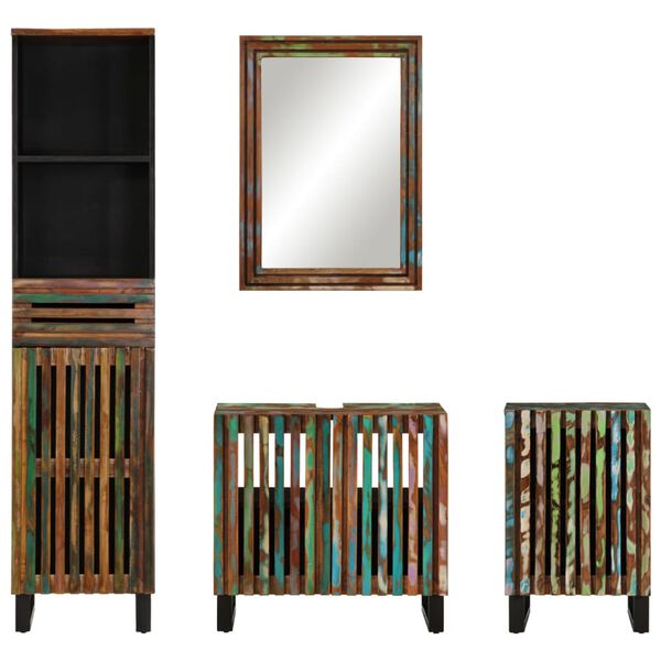 vidaXL 4 Piece Bathroom Furniture Set Solid Wood Acacia