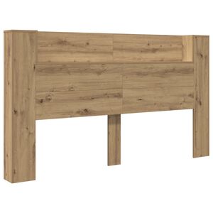 vidaXL Headboard Cabinet with LED Artisan Oak Engineered Wood