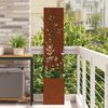 vidaXL Garden Privacy Screen Floral Rusty 32 x 140 cm Weathering steel
