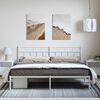 vidaXL Metal Bed Frame without Mattress with Headboard White 193x203cm