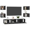 vidaXL 7 Piece TV Cabinet Set Black Engineered Wood