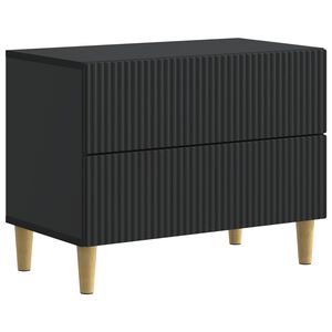 vidaXL Bedside Cabinet Black 62 x 34.5 x 48 cm Engineered Wood