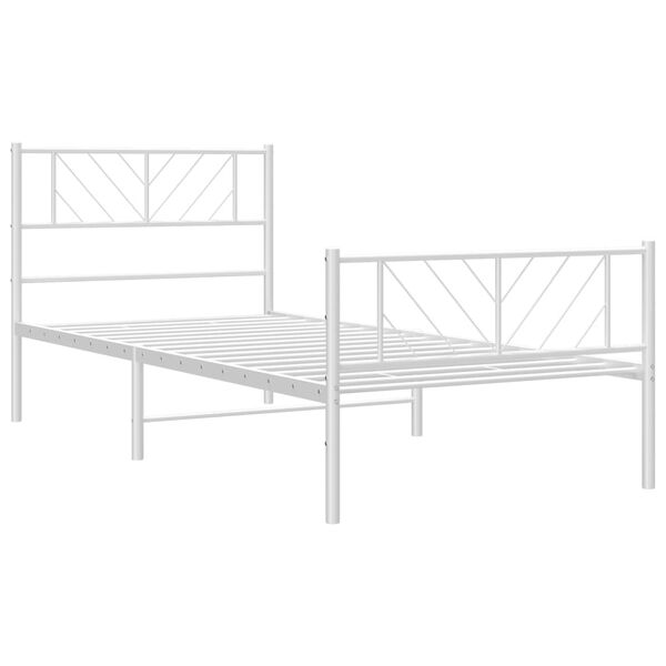 vidaXL Metal Bed Frame without Mattress with Footboard White 80x200cm