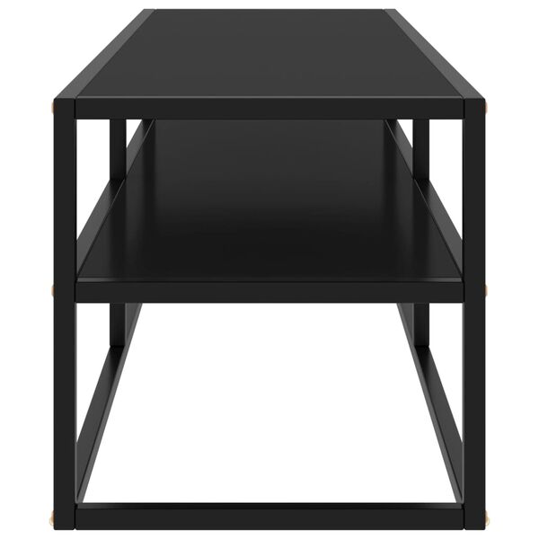 vidaXL TV Cabinet Black with Black Glass 120x40x40 cm