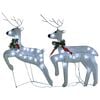 vidaXL Christmas Reindeer | Set of 2 | White | Mesh | Medium | Decorative Inlays