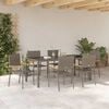 vidaXL Garden Dining Set 7 pcs Grey Poly Rattan