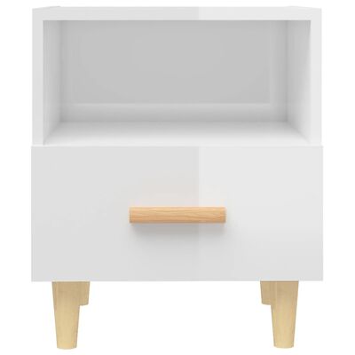 vidaXL Bedside Cabinet High Gloss White 40x35x47 cm