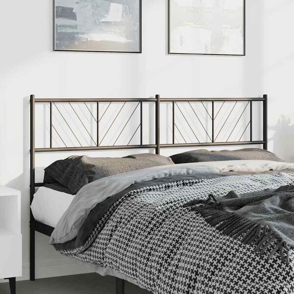 vidaXL Metal Replace Headboard Black 135 cm