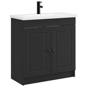 vidaXL Bathroom Furniture Set Black 78.5 x 37.5 x 81 cm