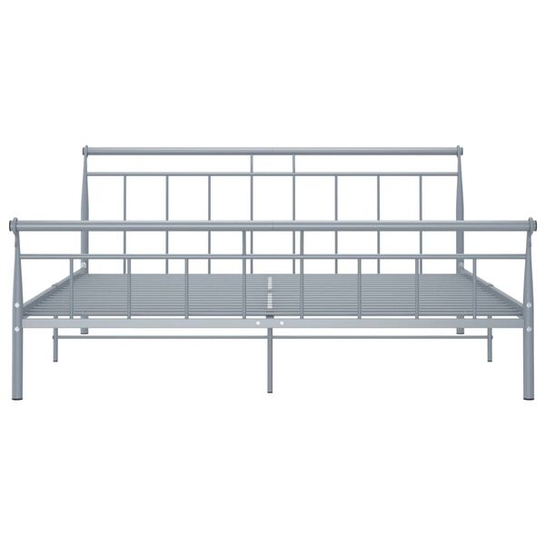 vidaXL Bed Frame without Mattress Grey Metal 180x200 cm Super King