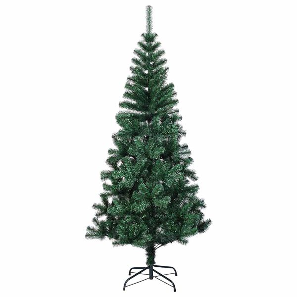 vidaXL Artificial Pre-lit Christmas Tree Green 150 cm PVC and Metal