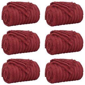 vidaXL Throw Blankets 6 pcs Bordeaux Red 150 x 130 cm 2.85 kg Fleece