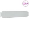 vidaXL Garden edgings 15 pcs 100 x 20 cm Galvanised Steel Silver