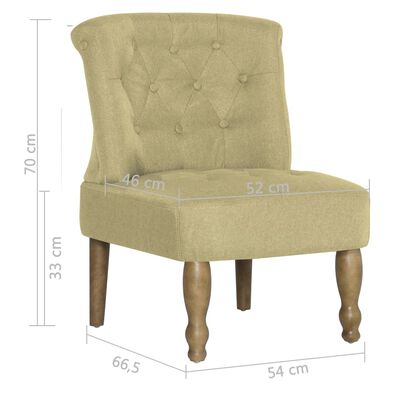 vidaXL French Chairs 2 pcs Green Fabric