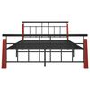 vidaXL Bed Frame without Mattress Metal and Solid Oak Wood 140x200 cm