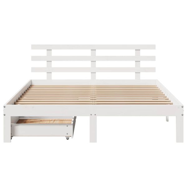 vidaXL Bed Frame with Drawers without Mattress White 120x200 cm