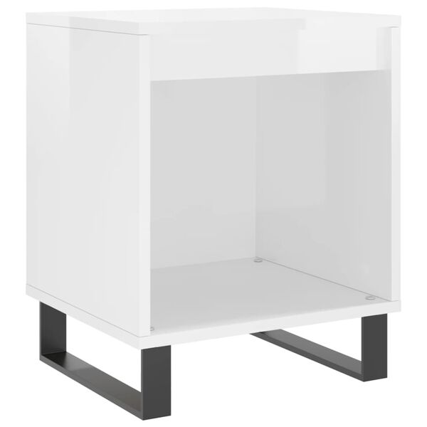 vidaXL Bedside Cabinets 2 pcs High Gloss White 40x35x50 cm Engineered Wood