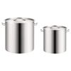 vidaXL 2 Piece Stock Pot Set 98/50 L Stainless Steel