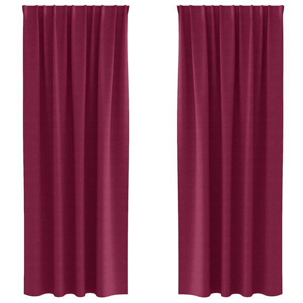 vidaXL Blackout Curtains with Rings 2 pcs Wine Red 245 x 140 cm