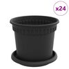 vidaXL Plant Pots 24 pcs Black Plastic