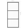 vidaXL Sliding Door with Hardware Set ESG Glass&Aluminium 90x205 cm