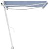 vidaXL Freestanding Manual Retractable Awning 300x250 cm Blue/White