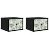 vidaXL Wall-mounted Bedside Cabinet GOTHA 2 pcs Black Oak